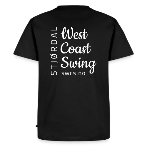 Behagelig t-skjorte i fargen svart med Stjørdal West Coast Swing logo bak