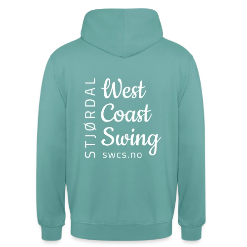 Deilig, varm og koselig hettegenser i fargen lime med Stjørdal West Coast Swing logo bak